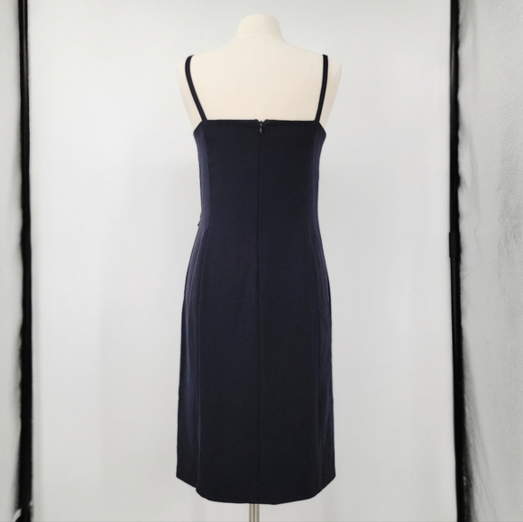 MaxMara LBD Black Dress Women's 10 Minimalist Elegant Sheath Knee Length - Picture 3 of 16